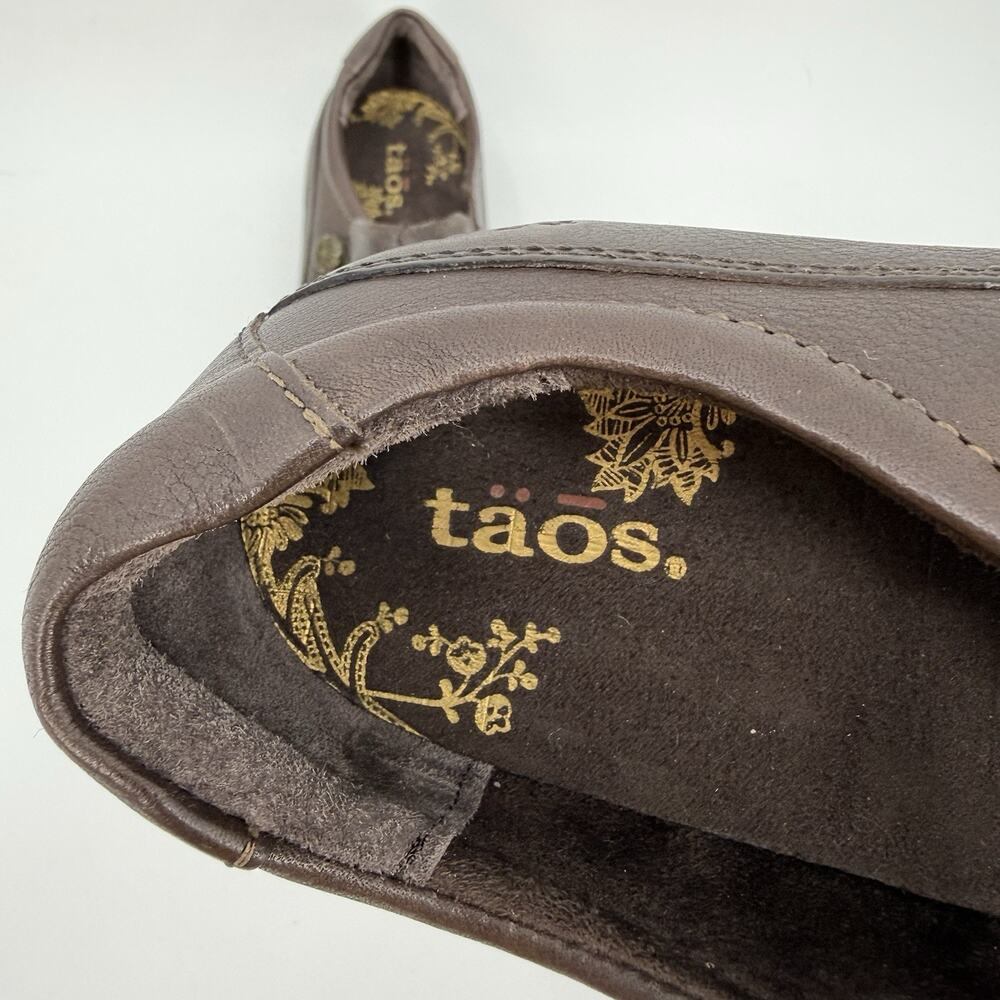 Taos Encore Brown Leather Slip On Comfort Shoes Womens 8.5 Casual Walking Travel - Picture 12 of 14